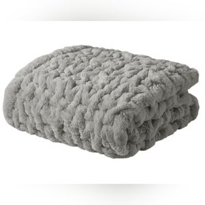 Ruched Fur Luxury Throw Premium Soft Cozy